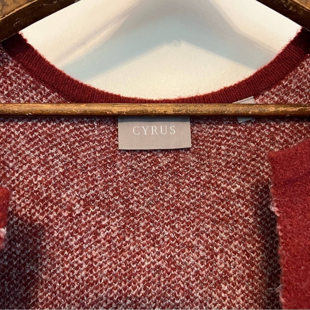 Cyrus Women's Large Long Open Front Red Cardigan - Picture 6 of 9